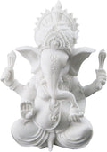 Figura Artesanal de Ganesha en Piedra Arenisca Blanca