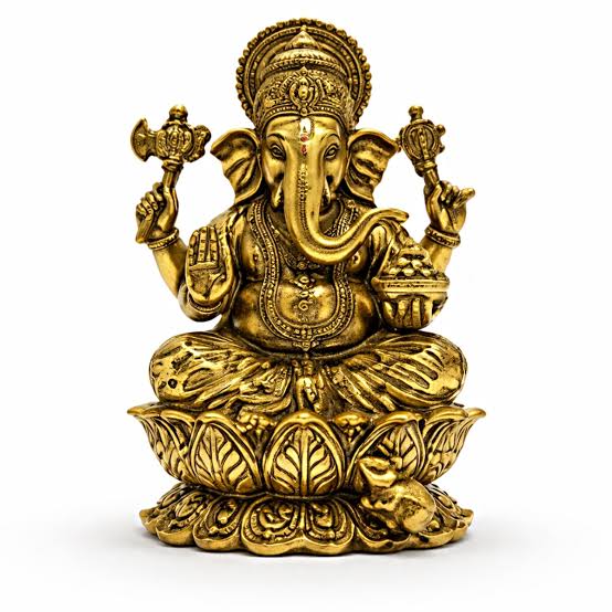 Figura de Ganesha en Dorado Esplendor